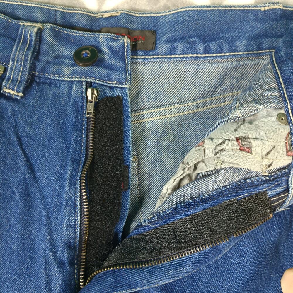 FUBU The Collection Baggy Jeans Women Size‎ 14 Blue Carpenter 28x27 Streetwear - Picture 10 of 13